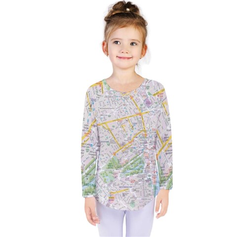 London City Map Kids  Long Sleeve T-shirt by Bedest