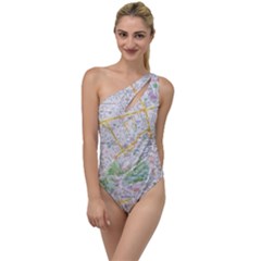 London City Map To One Side Swimsuit by Bedest