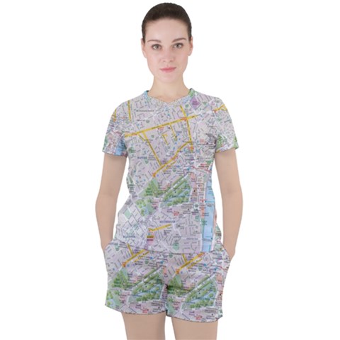 London City Map Women s T-shirt And Shorts Set by Bedest