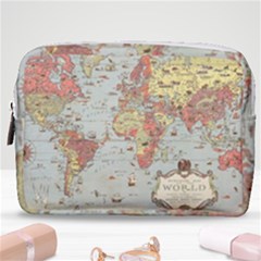 Vintage Old Antique World Map Make Up Pouch (medium) by Bedest