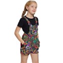 Cute Cartoon Doodle Kids  Short Overalls View3