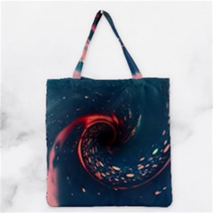 Fluid Swirl Spiral Twist Liquid Abstract Pattern Grocery Tote Bag by Ravend