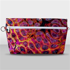 Fractal Black Texture Wallpaper Art Design Handbag Organizer by Ravend