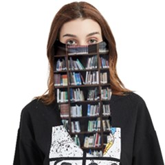 Book Collection In Brown Wooden Bookcases Books Bookshelf Library Face Covering Bandana (triangle) by Ravend