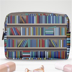 Bookshelf Make Up Pouch (medium) by Ravend