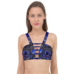 Blue Computer Monitor With Chair Game Digital Art Cage Up Bikini Top by Bedest