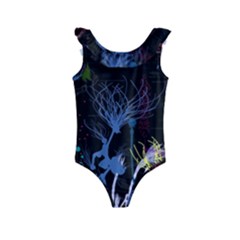 Art Design Graphic Neon Tree Artwork Kids  Frill Swimsuit by Bedest