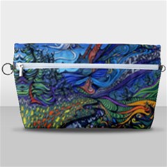 Multicolored Abstract Painting Artwork Psychedelic Colorful Handbag Organizer by Bedest