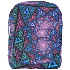 Purple Psychedelic Art Pattern Mosaic Design Fractal Art Full Print Backpack by Bedest