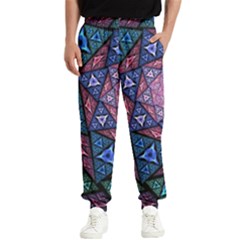 Purple Psychedelic Art Pattern Mosaic Design Fractal Art Men s Elastic Waist Pants by Bedest