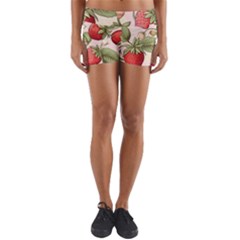 Strawberry Fruit Yoga Shorts by Bedest