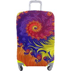 Fractal Spiral Bright Colors Luggage Cover (large) by Proyonanggan