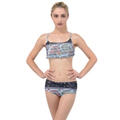 Abstract Painting Space Cartoon Layered Top Bikini Set by Grandong