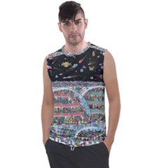 Abstract Painting Space Cartoon Men s Regular Tank Top by Grandong