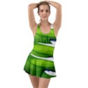 Golf Course Par Green Ruffle Top Dress Swimsuit View1