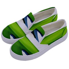 Golf Course Par Green Kids  Canvas Slip Ons by Sarkoni