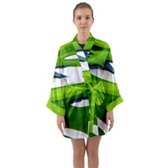 Golf Course Par Green Long Sleeve Satin Kimono by Sarkoni