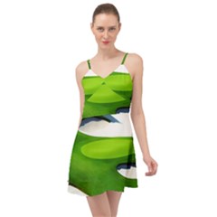 Golf Course Par Green Summer Time Chiffon Dress by Sarkoni