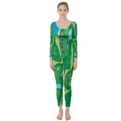 Golf Course Par Golf Course Green Long Sleeve Catsuit by Sarkoni