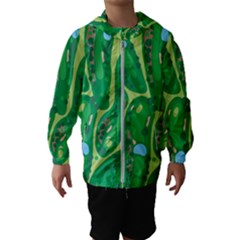 Golf Course Par Golf Course Green Kids  Hooded Windbreaker by Sarkoni