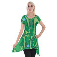 Golf Course Par Golf Course Green Short Sleeve Side Drop Tunic by Sarkoni