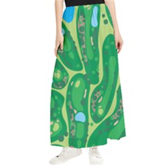 Golf Course Par Golf Course Green Maxi Chiffon Skirt by Sarkoni