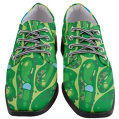 Golf Course Par Golf Course Green Women Heeled Oxford Shoes by Sarkoni