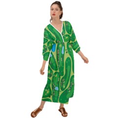 Golf Course Par Golf Course Green Grecian Style  Maxi Dress by Sarkoni