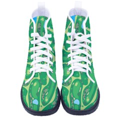 Golf Course Par Golf Course Green Men s High-top Canvas Sneakers by Sarkoni