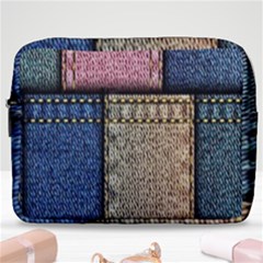 Jeans, Background, Color, Desenho, Shapes, Texture Make Up Pouch (large) by nateshop