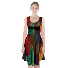 Leaves, Colorful, Desenho, Falling, Racerback Midi Dress by nateshop