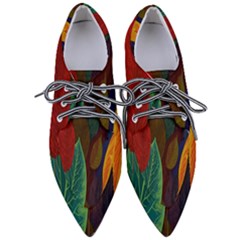 Leaves, Colorful, Desenho, Falling, Pointed Oxford Shoes by nateshop