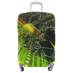 Machine Technology Circuit Electronic Computer Technics Detail Psychedelic Abstract Pattern Luggage Cover (medium) by Sarkoni