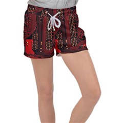 Technology Computer Circuit Women s Velour Lounge Shorts by Sarkoni