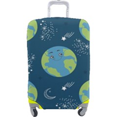 Seamless Pattern Cartoon Earth Planet Luggage Cover (large) by Grandong