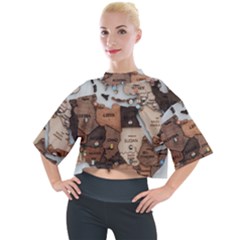 3d Vintage World Map Mock Neck T-shirt by Grandong