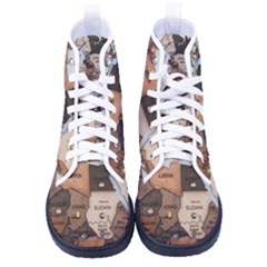 3d Vintage World Map Men s High-top Canvas Sneakers by Grandong