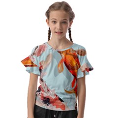 Koi Fish Kids  Cut Out Flutter Sleeves by Grandong