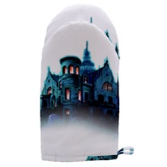 Blue Castle Halloween Horror Haunted House Microwave Oven Glove by Sarkoni