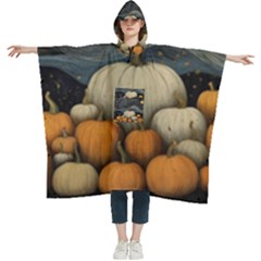 Pumpkin Halloween Women s Hooded Rain Ponchos by Ndabl3x