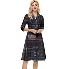 Daft Punk Boombox Classy Knee Length Dress by Sarkoni