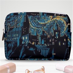 Hogwarts Starry Night Van Gogh Make Up Pouch (medium) by Sarkoni