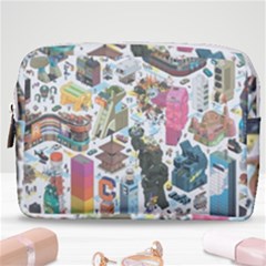 City Pattern Pixel Art Japan Make Up Pouch (medium) by Sarkoni