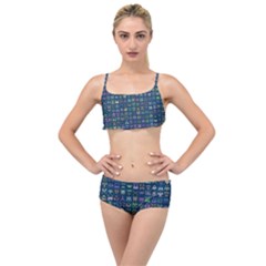 Procedural Generation Digital Art Pattern Layered Top Bikini Set by Grandong