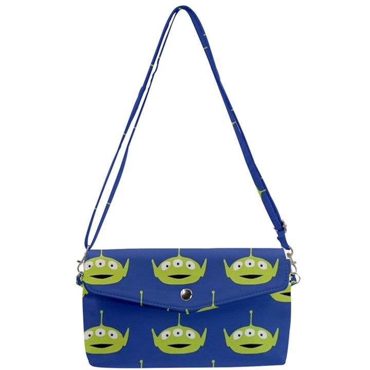 Alien Pattern Removable Strap Clutch Bag