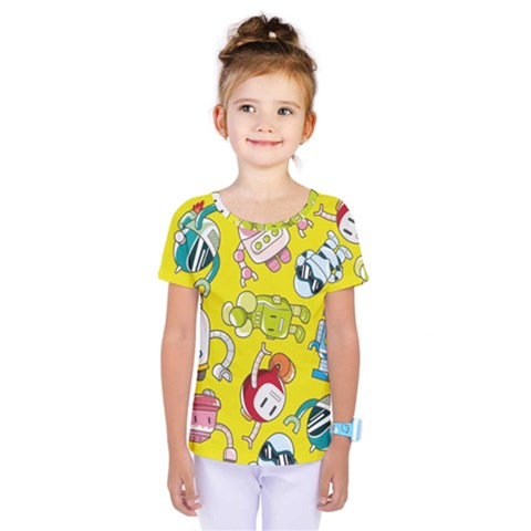 Robot Pattern Kids  One Piece T-shirt by Ndabl3x