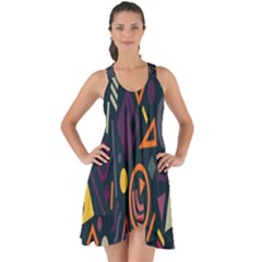 Inspired By The Colours And Shapes Show Some Back Chiffon Dress by nateshop