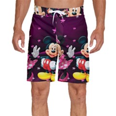 Cartoons, Disney, Mickey Mouse, Minnie Men s Beach Shorts by nateshop