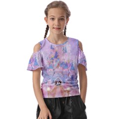 Disney Castle, Mickey And Minnie Kids  Butterfly Cutout T-shirt by nateshop