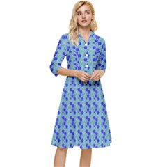 Skyblue Floral Classy Knee Length Dress by Sparkle